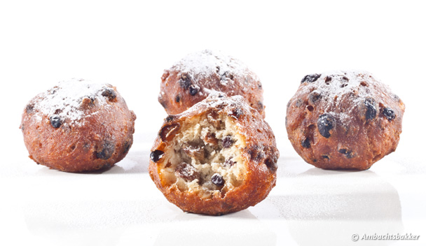 Oliebollen met rozijnen